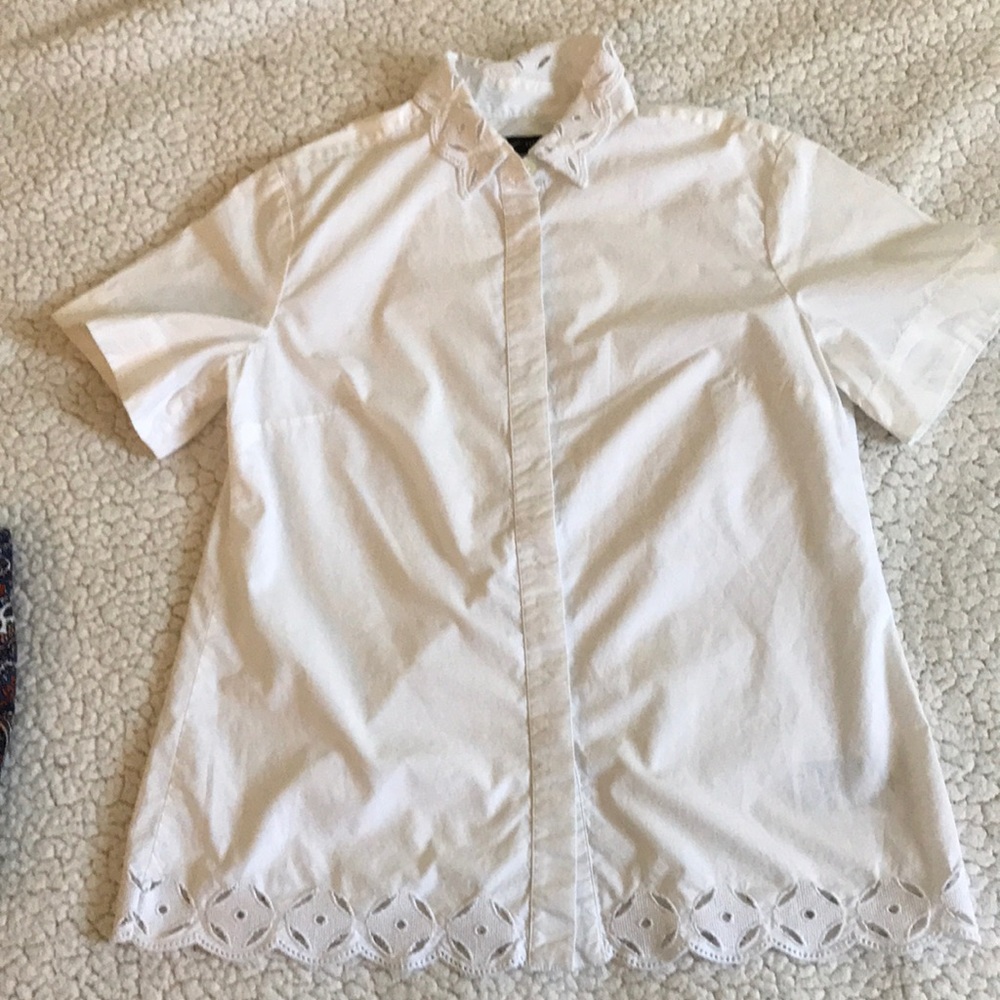 JCREW white Blouse XS made in India